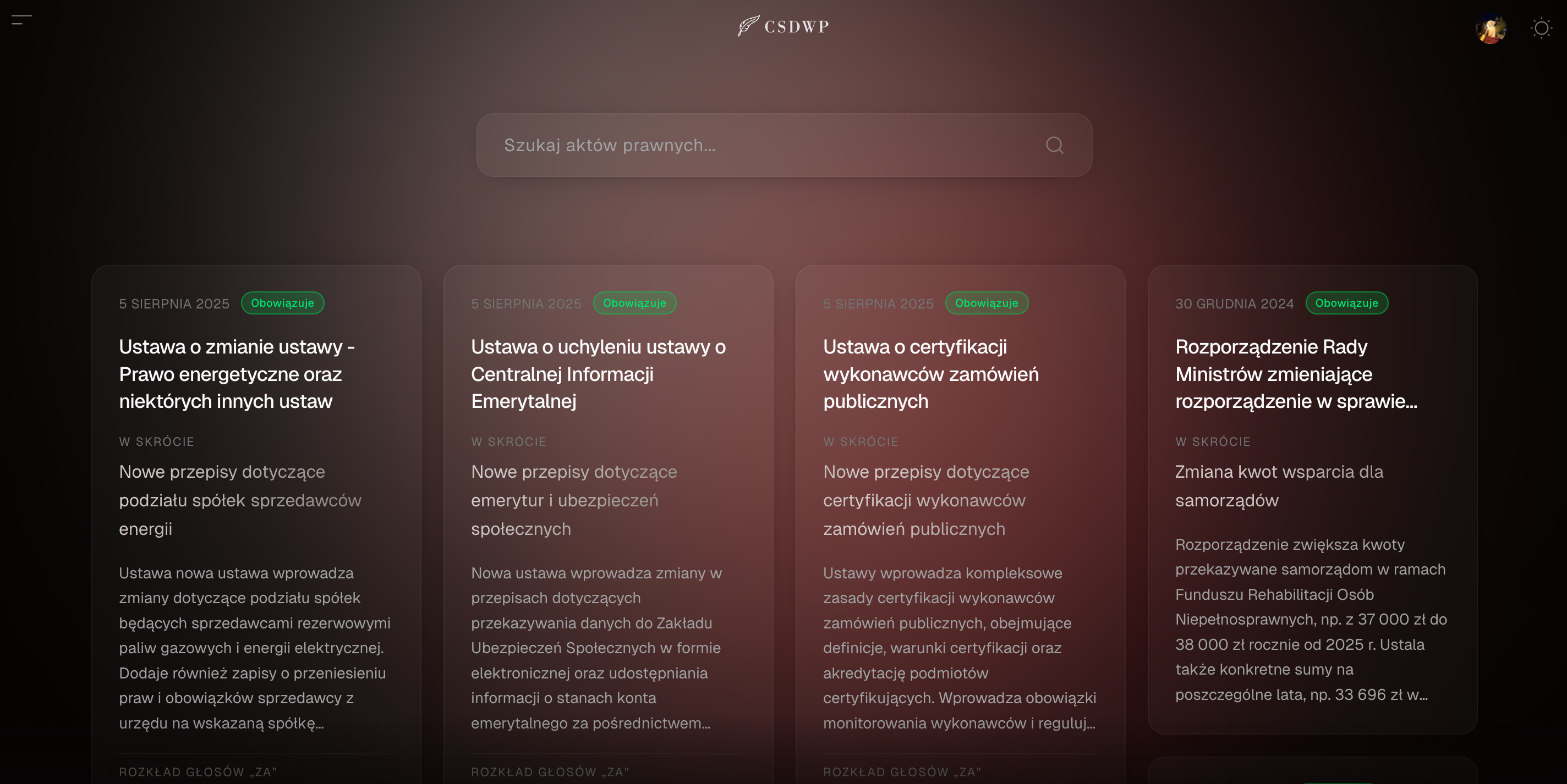 Co Przeszło — Polish legal acts platform